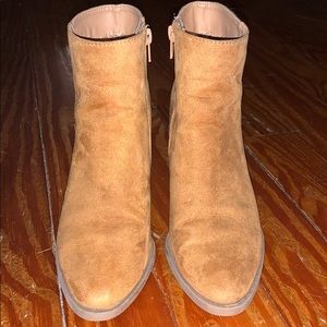 Tan Lulus suede booties